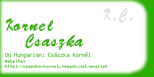 kornel csaszka business card